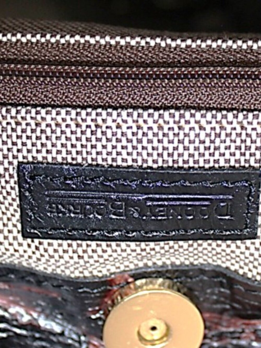 Dooney & Bourke Black Croc Embossed Leather Hobo Shoulder Bag Crossbody - Picture 11 of 11